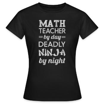 Maths, maths, prof de maths, prof de maths, - T-shirt Femme - noir - Devant - AI Model Female 172 dark (172cm)