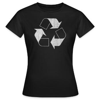 Recycling sign, recycling symbol, waste recycling - Women's T-Shirt - black - Front - AI Model Female 172 dark (172cm)