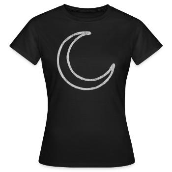 Moon, Crescent Moon, Crescent, Moon Sign, Moon Sym - Women's T-Shirt - black - Front - AI Model Female 172 dark (172cm)