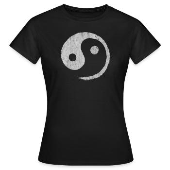 yin yang, yin und yang, schwarz und weiß, yin yang - Frauen T-Shirt - Schwarz - Vorne - AI Model Female 172 dark (172cm)
