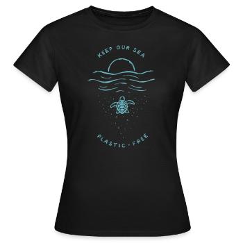Klimawandel, aktivist, umweltschutz, naturschutz, - Frauen T-Shirt - Schwarz - Vorne - AI Model Female 172 dark (172cm)