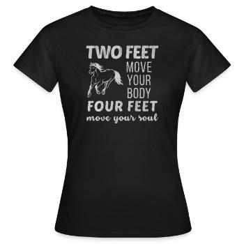 Cheval, chevaux, équitation, cavalier, étalon, course, S - T-shirt Femme - noir - Devant - AI Model Female 172 dark (172cm)