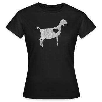 Chèvre, chèvres, drôle de chèvre, animaux de la ferme, ferme - T-shirt Femme - noir - Devant - AI Model Female 172 dark (172cm)