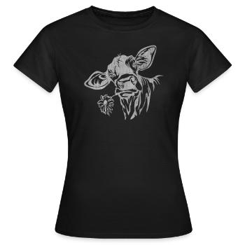 Vache, vaches, animaux de la ferme, animaux de la ferme Vaches, produits laitiers k - T-shirt Femme - noir - Devant - AI Model Female 172 dark (172cm)