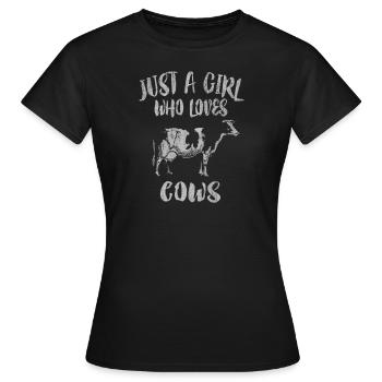 Cow, cows, farm animals, farm animals cows, milk - Women's T-Shirt - black - Front - AI Model Female 172 dark (172cm)