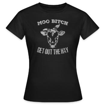 Cow, cows, farm animals, farm animals cows, milk - Women's T-Shirt - black - Front - AI Model Female 172 dark (172cm)