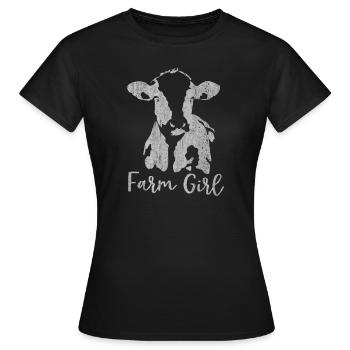 Cow, cows, farm animals, farm animals cows, milk - Women's T-Shirt - black - Front - AI Model Female 172 dark (172cm)