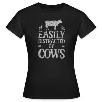 Cow, cows, farm animals, farm animals cows, milk - Women's T-Shirt - black - Front - AI Model Female 172 dark (172cm)