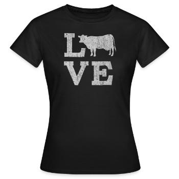 Cow, cows, farm animals, farm animals cows, milk - Women's T-Shirt - black - Front - AI Model Female 172 dark (172cm)