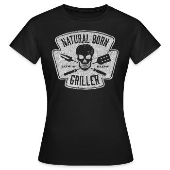 Grillen, Grill, Grill wetter, Fleisch grillen, Pap - Frauen T-Shirt - Schwarz - Vorne - AI Model Female 172 dark (172cm)