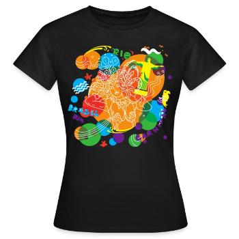 Brazil - Women's T-Shirt - black - Front - AI Model Female 172 dark (172cm)