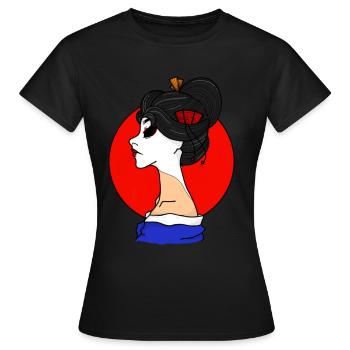 Dämonen-Geisha-Grafik - Frauen T-Shirt - Schwarz - Vorne - AI Model Female 172 dark (172cm)
