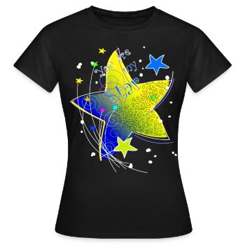 Étoile jaune simple résumé tu es mon étoile - T-shirt Femme - noir - Devant - AI Model Female 172 dark (172cm)