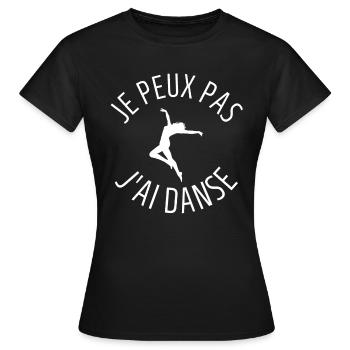 JE PEUX PAS J AI DANSE - T-shirt Femme - noir - Devant - AI Model Female 172 dark (172cm)