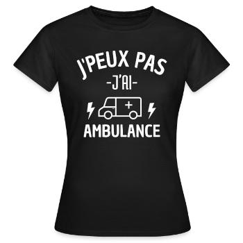J PEUX PAS J AI AMBULANCE - T-shirt Femme - noir - Devant - AI Model Female 172 dark (172cm)