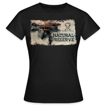 Serie "NATURSCHUTZGEBIET" - Odonate - Frauen T-Shirt - Schwarz - Vorne - AI Model Female 172 dark (172cm)