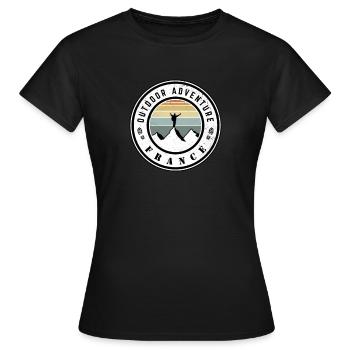 Outdoor Adventure France - T-shirt Femme - noir - Devant - AI Model Female 172 dark (172cm)