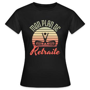 mon plan de retraite le golf - cadeau golf - T-shirt Femme - noir - Devant - AI Model Female 172 dark (172cm)