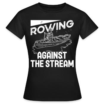Aviron Aviron contre le ruisseau Rowing Canoë - T-shirt Femme - noir - Devant - AI Model Female 172 dark (172cm)