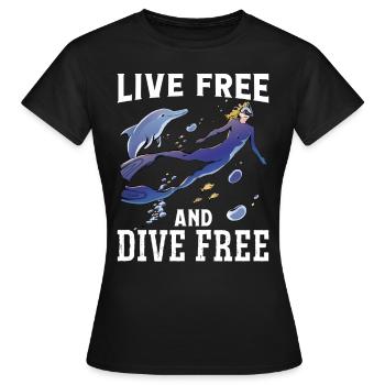Apnée en apnée en direct et sans plongée en apnée - T-shirt Femme - noir - Devant - AI Model Female 172 dark (172cm)