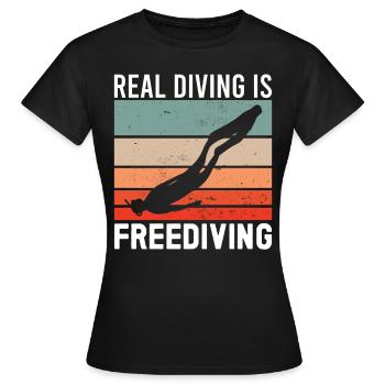 Apnéiste Plongée Réelle Plongée Apnée Plongée Plongée Plongée Apnée Plongée - T-shirt Femme - noir - Devant - AI Model Female 172 dark (172cm)