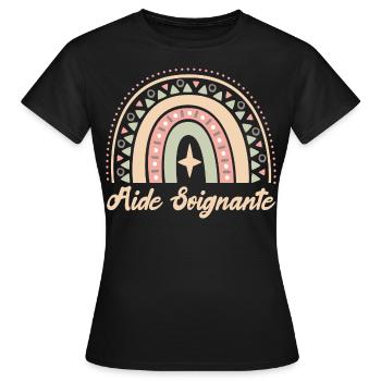 Gift caregiver. Boho Rainbow Caregiver - Women's T-Shirt - black - Front - AI Model Female 172 dark (172cm)