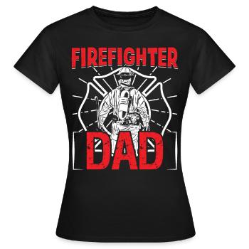 Feuerwehrmann Firefighter Dad Feuerwehr Brigade - Frauen T-Shirt - Schwarz - Vorne - AI Model Female 172 dark (172cm)