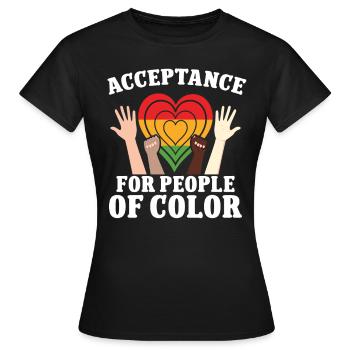 Black History Month Acceptance For People Of Color - Women's T-Shirt - black - Front - AI Model Female 172 dark (172cm)
