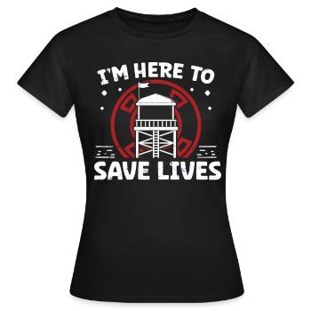 Les sauveteurs ici pour sauver des vies Les sauveteurs - T-shirt Femme - noir - Devant - AI Model Female 172 dark (172cm)