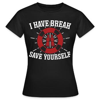 Sauveteur Sauvetez-vous Sauveteur - T-shirt Femme - noir - Devant - AI Model Female 172 dark (172cm)