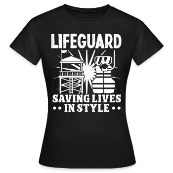 Sauveteur Sauveteur Sauveteur de style Saving Lives - T-shirt Femme - noir - Devant - AI Model Female 172 dark (172cm)
