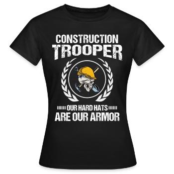 Bauarbeiter Construction Trooper Baumeister Bau - Frauen T-Shirt - Schwarz - Vorne - AI Model Female 172 dark (172cm)