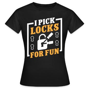 Serrurier Je choisis des serrures pour le plaisir Serrurier - T-shirt Femme - noir - Devant - AI Model Female 172 dark (172cm)