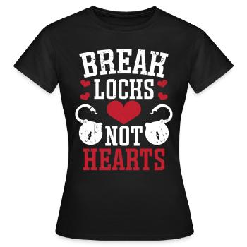 Serrurier Briser les serrures Pas les cœurs Serrurier - T-shirt Femme - noir - Devant - AI Model Female 172 dark (172cm)