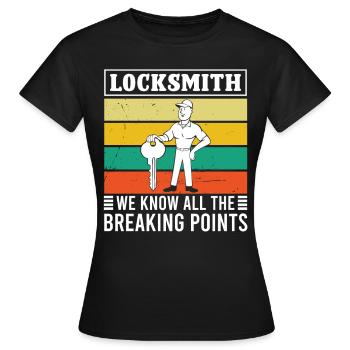 Locksmith No Door Remains Closed Locksmith - Women's T-Shirt - black - Front - AI Model Female 172 dark (172cm)