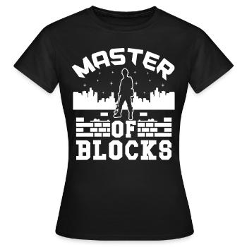 Maçon Maître De Blocs Maçonnerie Maison Constructeur - T-shirt Femme - noir - Devant - AI Model Female 172 dark (172cm)