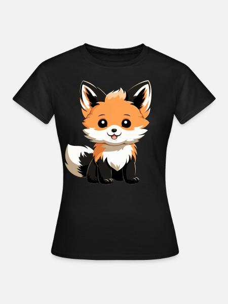 Süßer Fuchs - Frauen T-Shirt - Schwarz