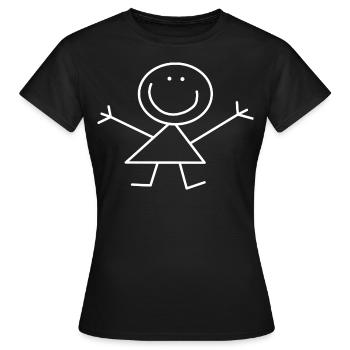 Stick Figure Child Stick Figure - Women's T-Shirt - black - Front - AI Model Female 172 dark (172cm)