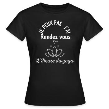 Es ist Zeit für Yoga - Frauen T-Shirt - Schwarz - Vorne - AI Model Female 172 dark (172cm)