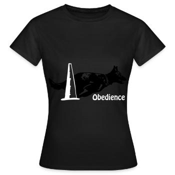 Obedience Kelpie Pylo mit Schrift - Frauen T-Shirt - Schwarz - Vorne - AI Model Female 172 dark (172cm)