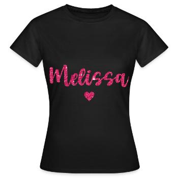 Melissa Heart Pink - Women's T-Shirt - black - Front - AI Model Female 172 dark (172cm)