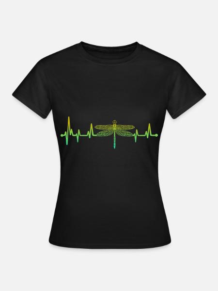 Herzschlag Libelle Libellen Dragonfly - Frauen T-Shirt - Schwarz