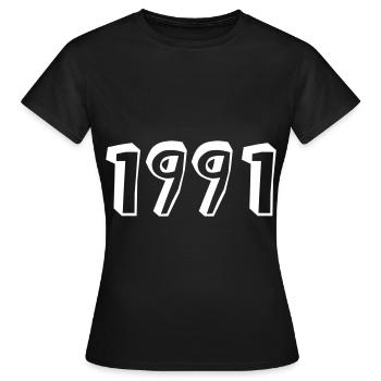 Année de naissance 1991 Idée cadeau - T-shirt Femme - noir - Devant - AI Model Female 172 dark (172cm)