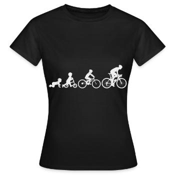 Cyclist Evolution Fahrradfahrer Fahrrad Biker - Frauen T-Shirt - Schwarz - Vorne - AI Model Female 172 dark (172cm)
