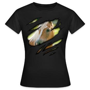 Haflinger en moi - T-shirt Femme - noir - Devant - AI Model Female 172 dark (172cm)