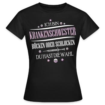 Krankenschwester Krankenhaus Notarzt Sanitäter - Frauen T-Shirt - Schwarz - Vorne - AI Model Female 172 dark (172cm)