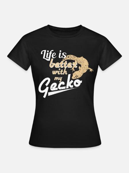 Gecko - Frauen T-Shirt - Schwarz