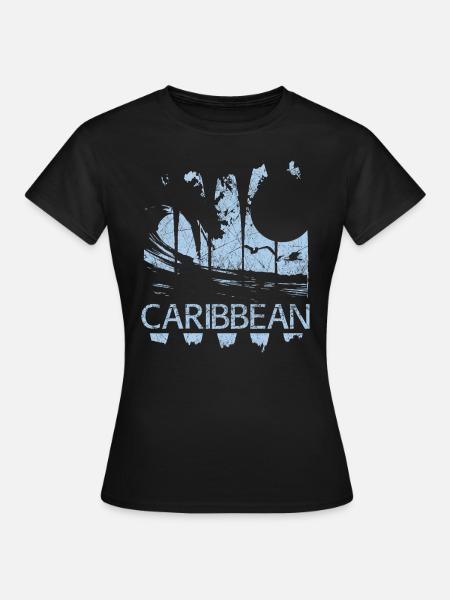 Karibik Karibisch Urlaub Geschenkidee - Frauen T-Shirt - Schwarz