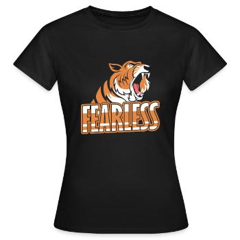 tiger - Dame-T-shirt - sort - Foran - AI Model Female 172 dark (172cm)