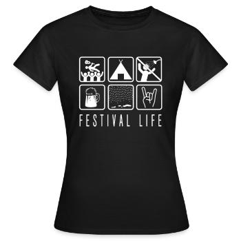 Lustiges Festival Life Musik Festival Design - Frauen T-Shirt - Schwarz - Vorne - AI Model Female 172 dark (172cm)